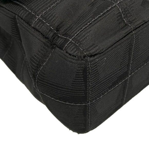 Auth CHANEL New Travel Line / Chocolate Bar Stitch Black Nylon Jacquard - Picture 8 of 14